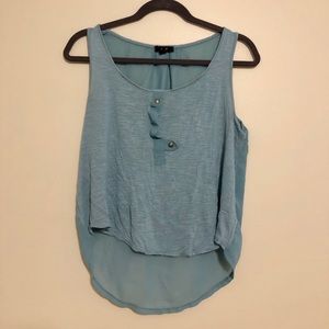 Blue/green tank top with sheer back